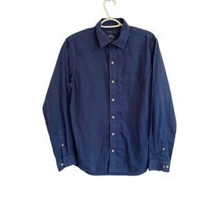 Van Heusen Studio Slim Fit Blue Cotton-Blend Shirt Long Sleeve Size 44 (XL)